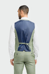 Caridi - Colete masculino xadrez verde sálvia