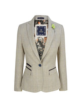 Blazer feminino de tweed creme