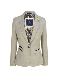 Blazer feminino de tweed creme