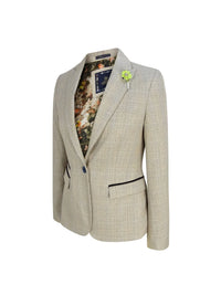Blazer feminino de tweed creme