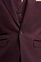 Caridi - Blazer masculino xadrez bordô