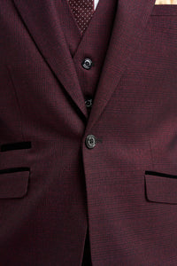 Caridi - Blazer masculino xadrez bordô