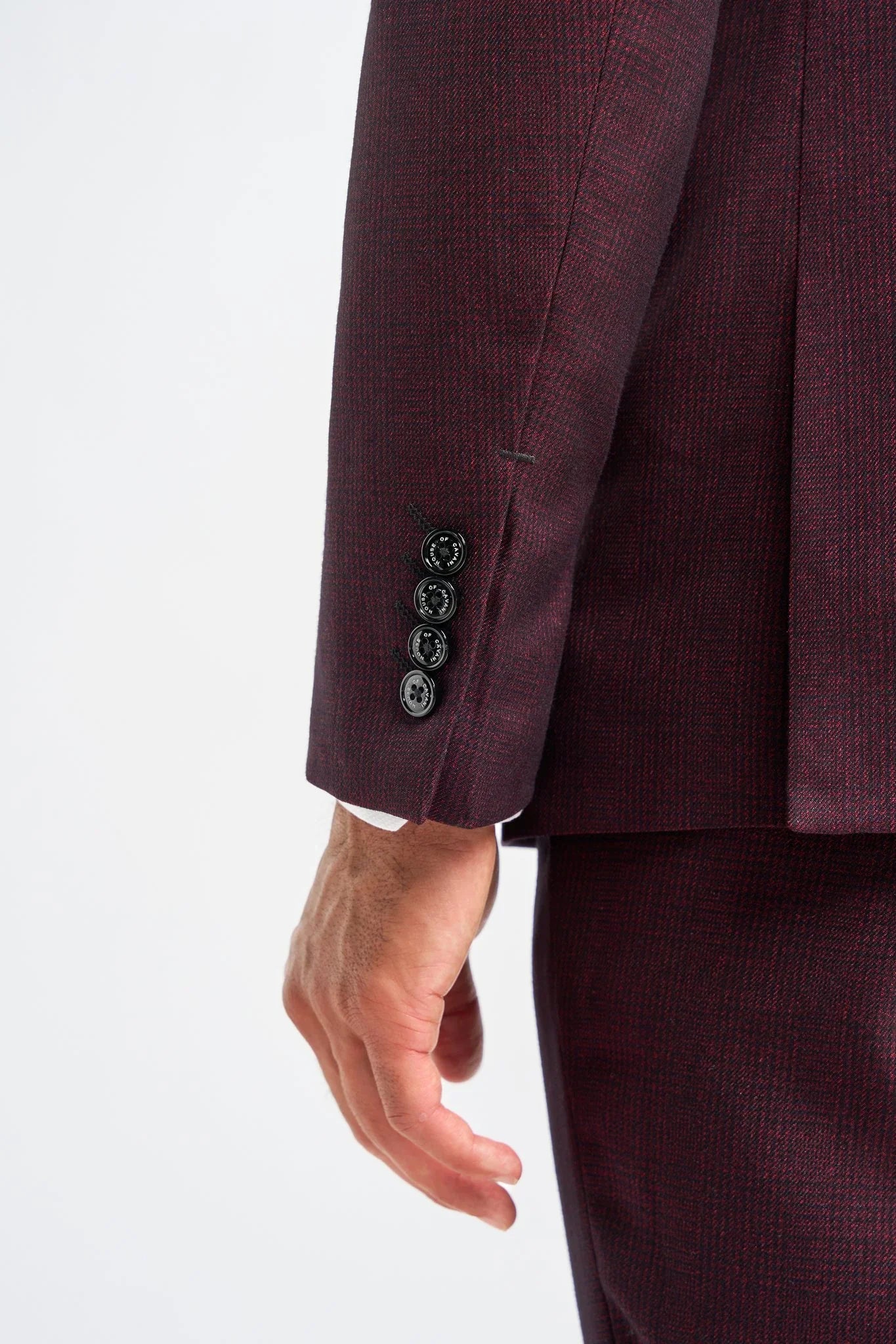 Caridi - Blazer masculino xadrez bordô