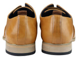 Sapatos masculinos slip-on de couro legítimo, elegantes e formais, nas cores azul-marinho, bege e marrom, ideais para casamentos, trabalho e festas.