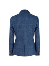 Blazer feminino formal em tweed azul