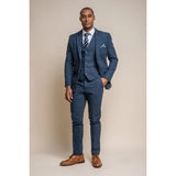 Carnegi - Blazer masculino em tweed xadrez azul-marinho