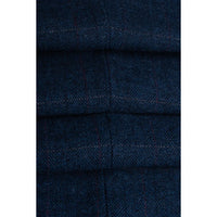 Carnegi - Blazer masculino em tweed xadrez azul-marinho