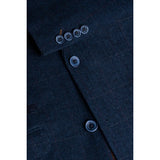 Carnegi - Blazer masculino em tweed xadrez azul-marinho