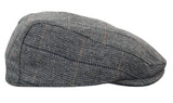 Boina masculina Cavani Albert em tweed - Boina vintage em lã tweed espinha de peixe - Marrom claro/Cinza carvão