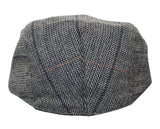 Boina masculina Cavani Albert em tweed - Boina vintage em lã tweed espinha de peixe - Marrom claro/Cinza carvão