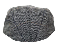Boina masculina Cavani Albert em tweed - Boina vintage em lã tweed espinha de peixe - Marrom claro/Cinza carvão