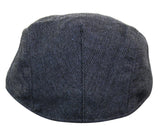 Chapéu Cavani Martez - Chapéu Masculino Estilo Avô, Azul Marinho, Boina Plana, Estampa Espinha de Peixe, Vintage, Retrô, Del Boy, Clássico, Gatsby, Peaky Blinders