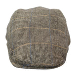Boina masculina Cavani Albert em tweed - Boina vintage em lã tweed espinha de peixe - Marrom claro/Cinza carvão