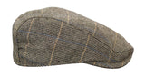 Boina masculina Cavani Albert em tweed - Boina vintage em lã tweed espinha de peixe - Marrom claro/Cinza carvão