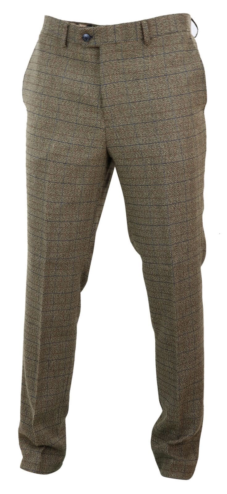 Calças masculinas de tweed marrom carvalho