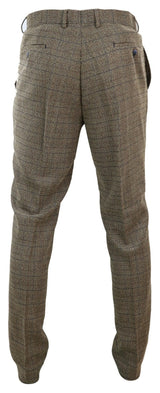 Calças masculinas de tweed marrom carvalho