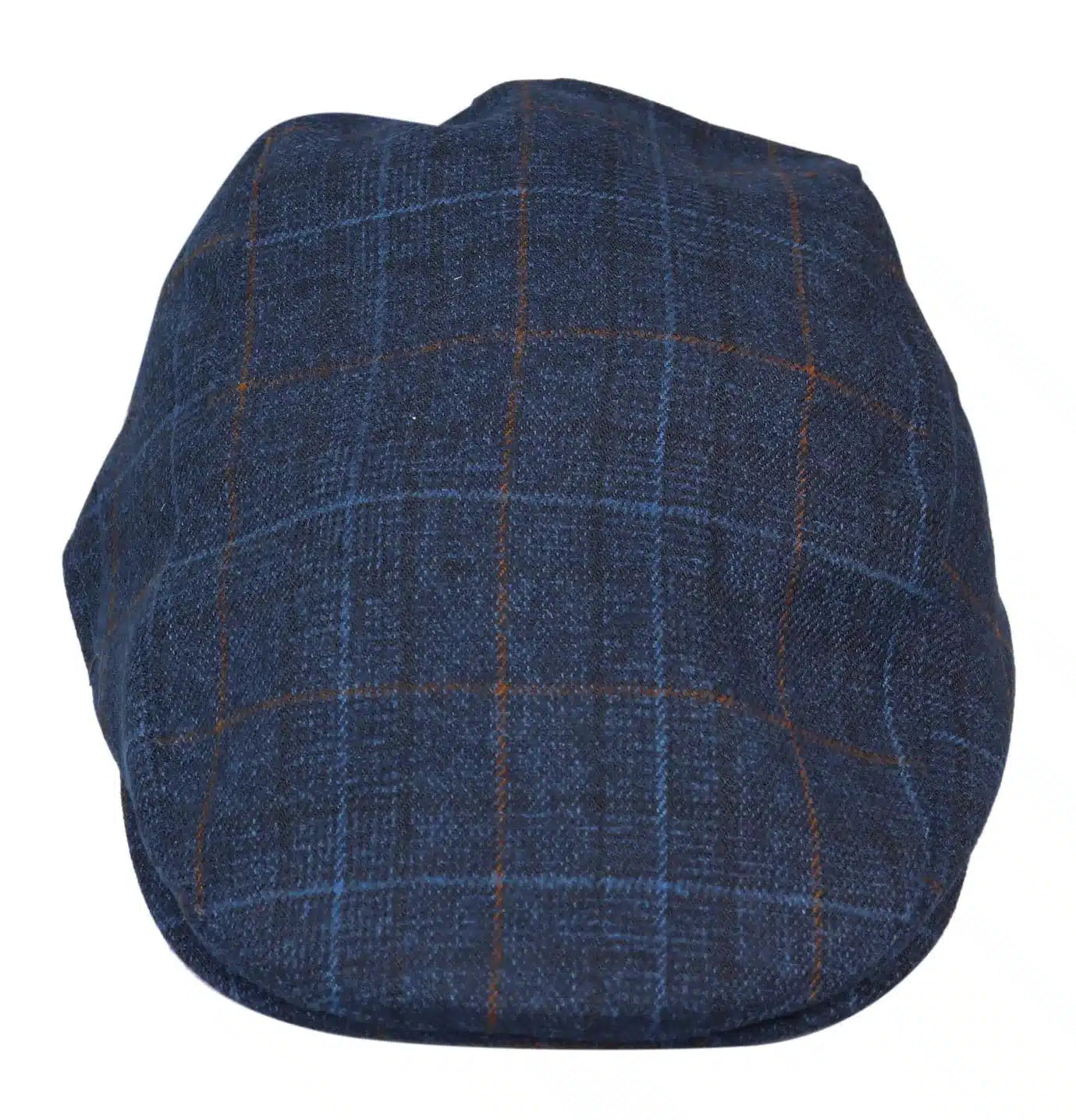 Boné masculino estilo avô, modelo Baker, azul-marinho, 8 painéis, em tweed, estilo vintage clássico e elegante, anos 1920.