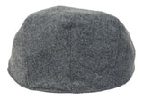 Boné masculino estilo boina, modelo Baker Boy, 8 painéis, em tweed espinha de peixe cinza vintage.