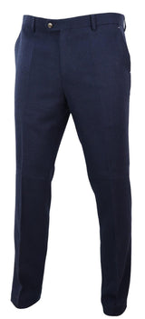 Calças de fato de tweed vintage para homem - Azul-marinho