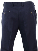 Calças de fato de tweed vintage para homem - Azul-marinho