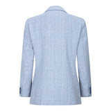 Terno xadrez de tweed azul claro para meninos, 3 peças, corte sob medida, estilo Peaky Blinders clássico.