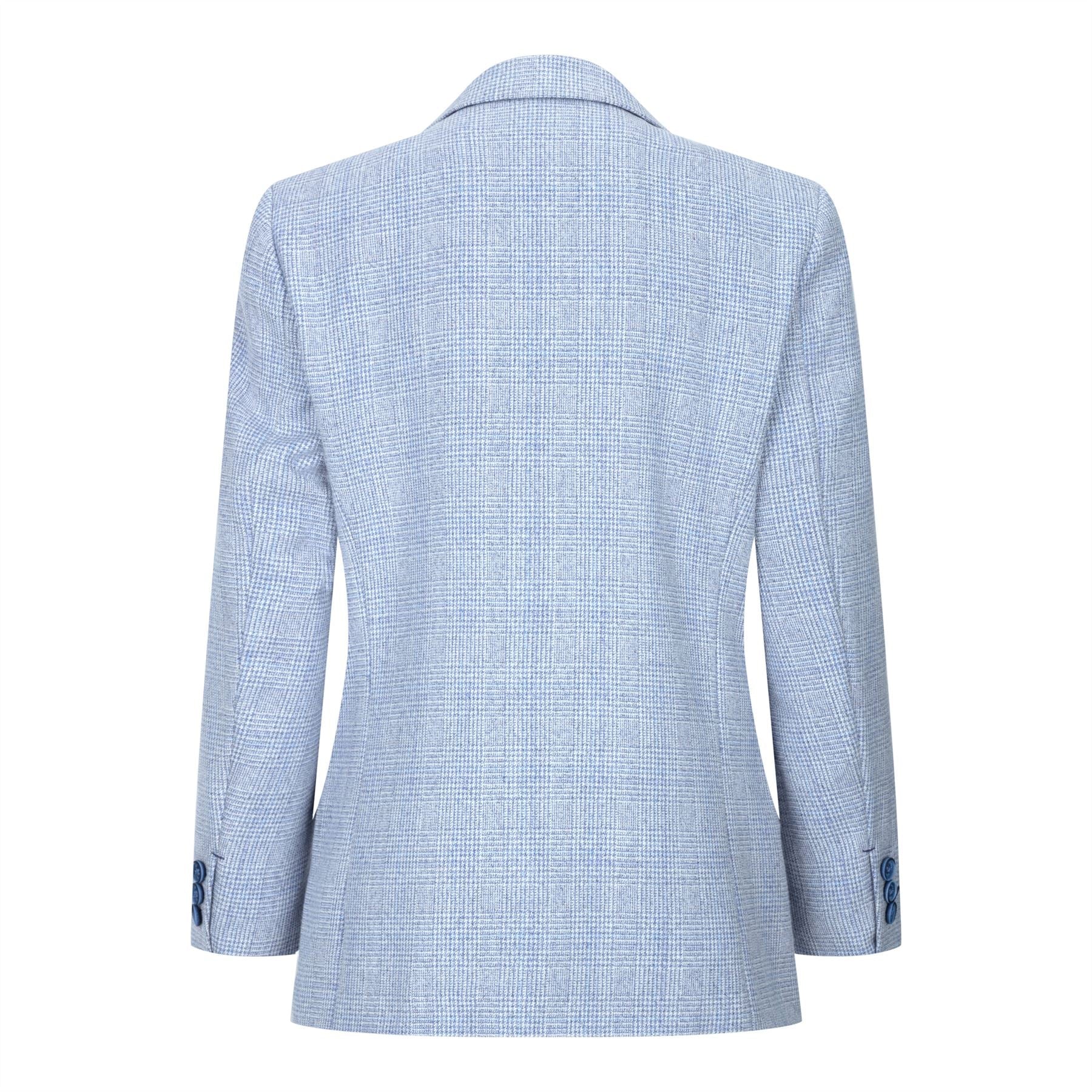 Terno xadrez de tweed azul claro para meninos, 3 peças, corte sob medida, estilo Peaky Blinders clássico.