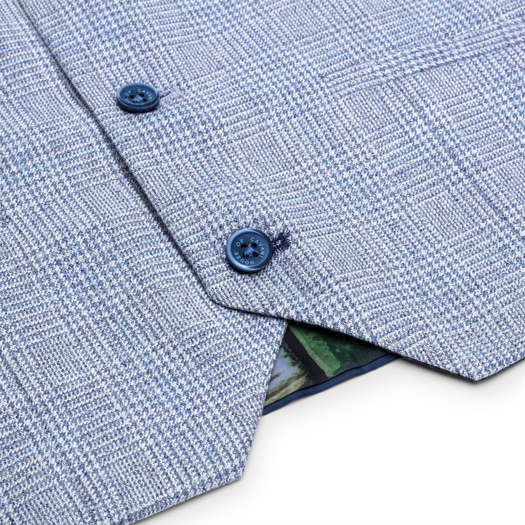 Terno xadrez de tweed azul claro para meninos, 3 peças, corte sob medida, estilo Peaky Blinders clássico.