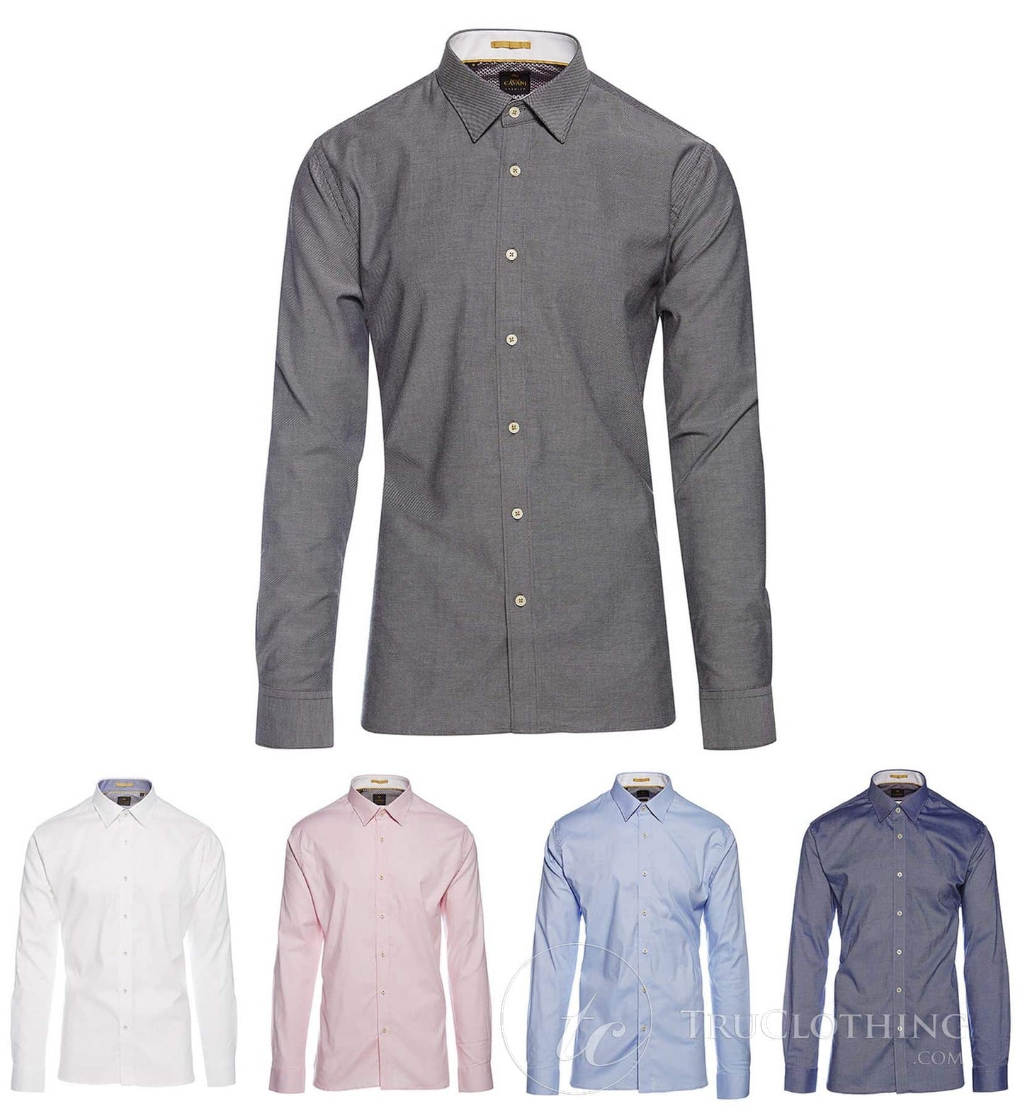 Camisa social masculina Cavani CV-65 em algodão stretch - Preto/Azul/Azul-marinho/Rosa/Branco
