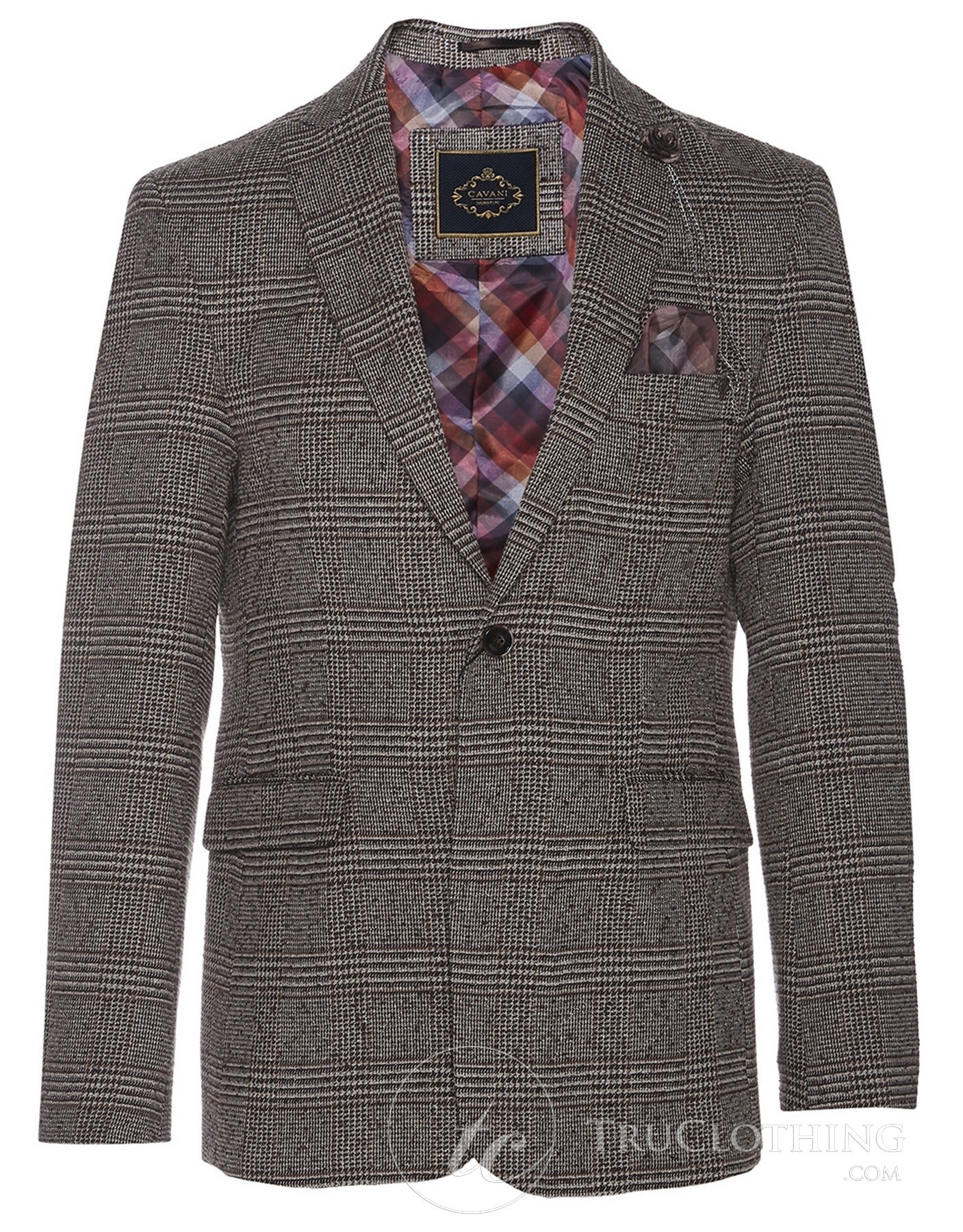 Cavani Dominic - Blazer masculino marrom elegante com estilo vintage