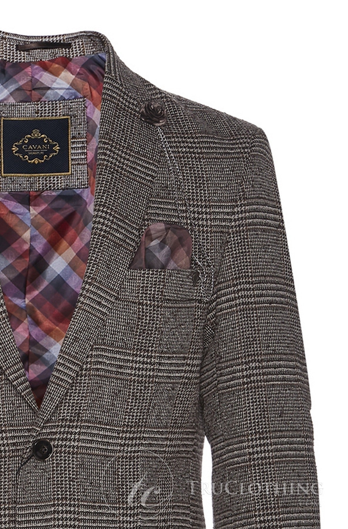 Cavani Dominic - Blazer masculino marrom elegante com estilo vintage