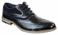 Sapatos masculinos Gatsby Brouge de couro e camurça legítimos com cadarço, estilo casual elegante, design retrô.