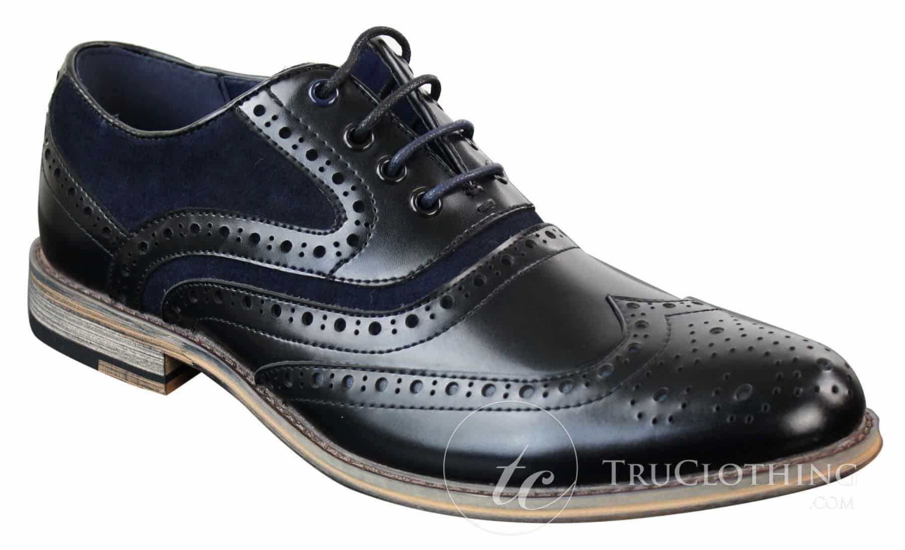 Sapatos masculinos Gatsby Brouge de couro e camurça legítimos com cadarço, estilo casual elegante, design retrô.