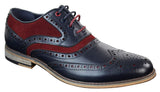 Sapatos masculinos Gatsby Brouge de couro e camurça legítimos com cadarço, estilo casual elegante, design retrô.