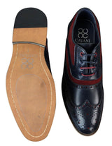 Sapatos masculinos Gatsby Brouge de couro e camurça legítimos com cadarço, estilo casual elegante, design retrô.