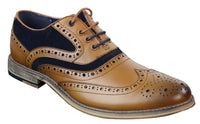 Sapatos masculinos Gatsby Brouge de couro e camurça legítimos com cadarço, estilo casual elegante, design retrô.