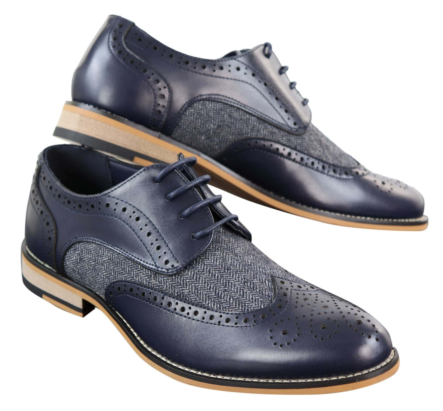 Cavani Horatio - Sapatos Oxford Masculinos em Tweed e Couro