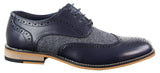 Cavani Horatio - Sapatos Oxford Masculinos em Tweed e Couro