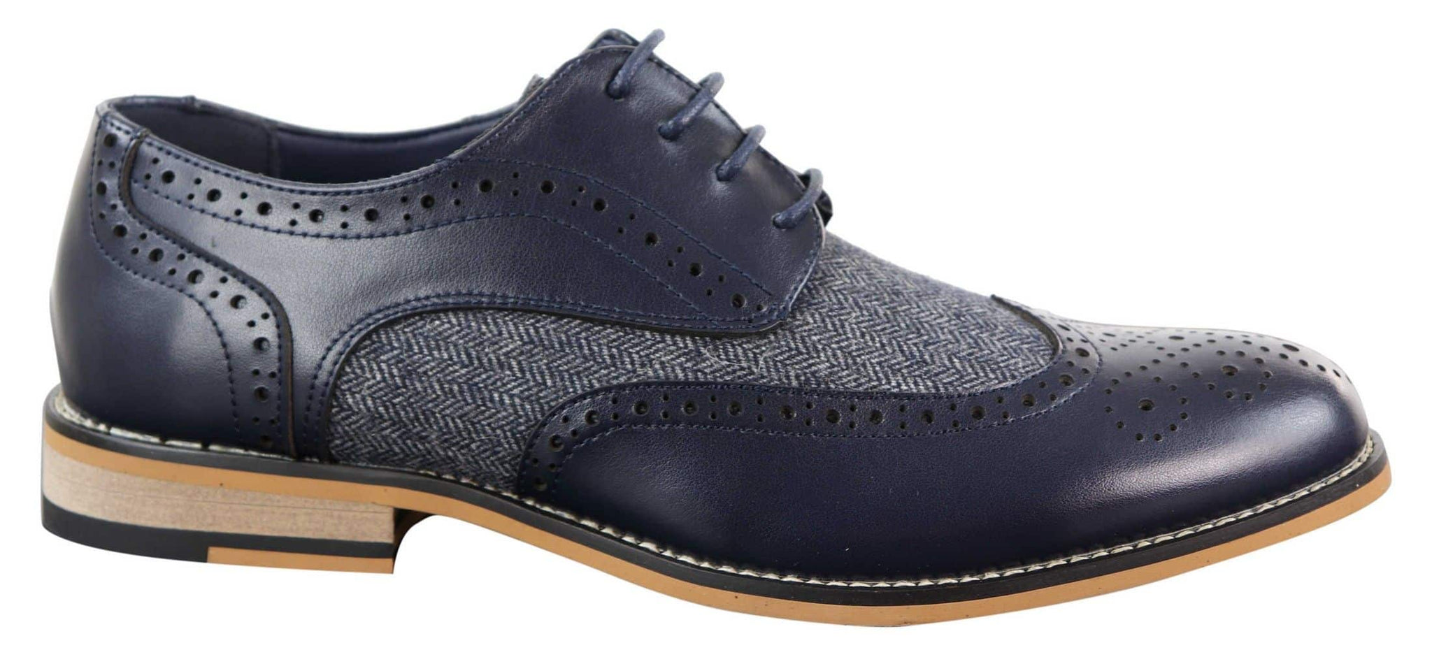 Cavani Horatio - Sapatos Oxford Masculinos em Tweed e Couro