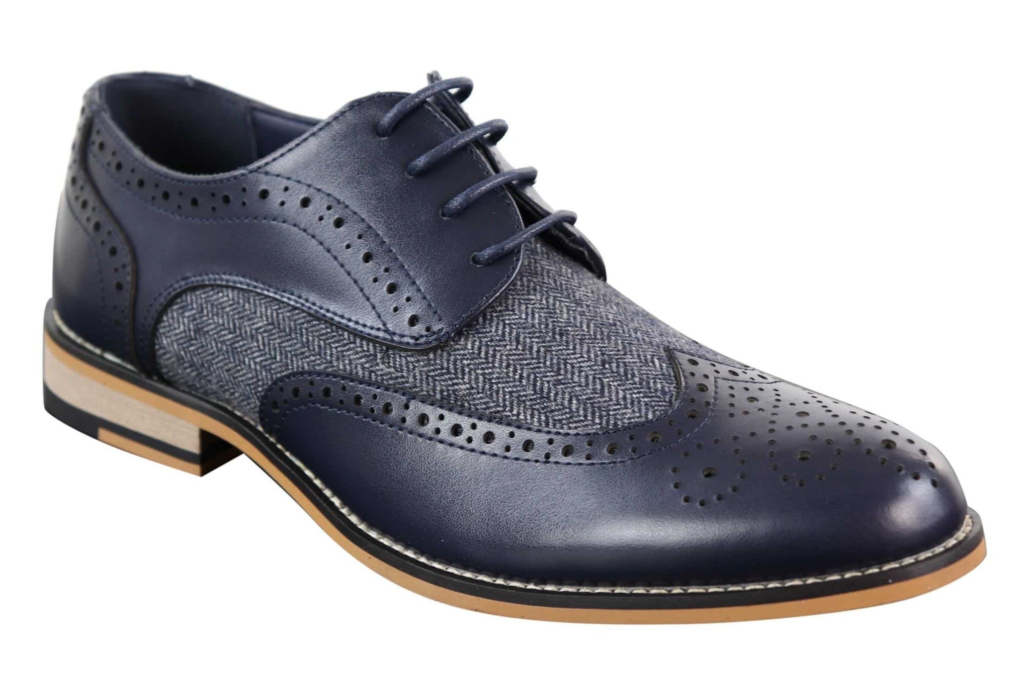 Cavani Horatio - Sapatos Oxford Masculinos em Tweed e Couro