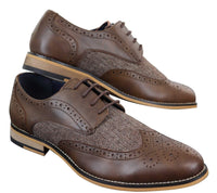 Cavani Horatio - Sapatos Oxford Masculinos em Tweed e Couro