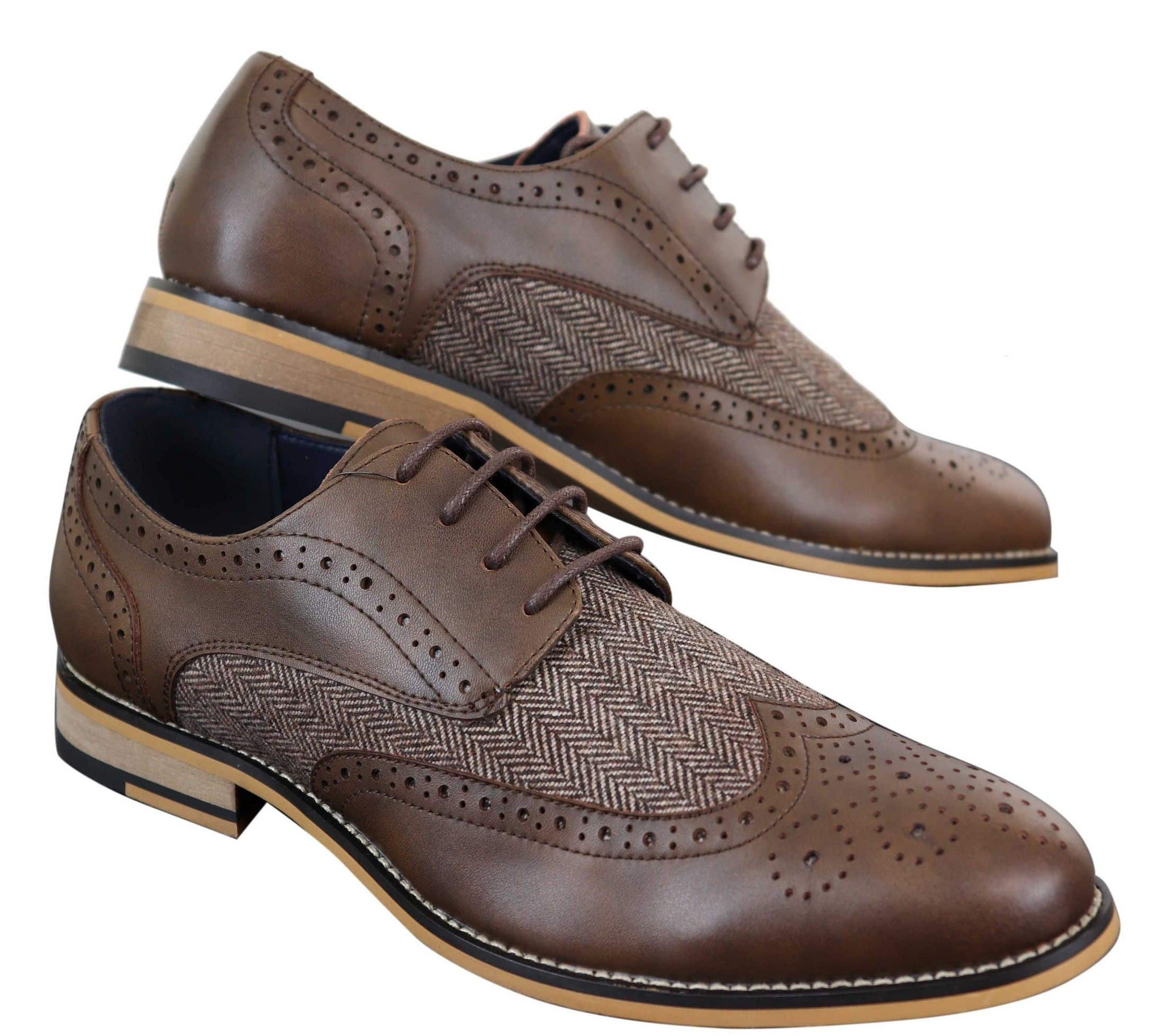 Cavani Horatio - Sapatos Oxford Masculinos em Tweed e Couro