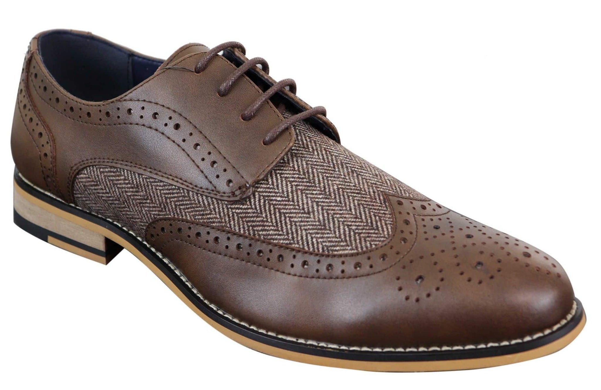 Cavani Horatio - Sapatos Oxford Masculinos em Tweed e Couro