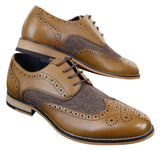 Cavani Horatio - Sapatos Oxford Masculinos em Tweed e Couro