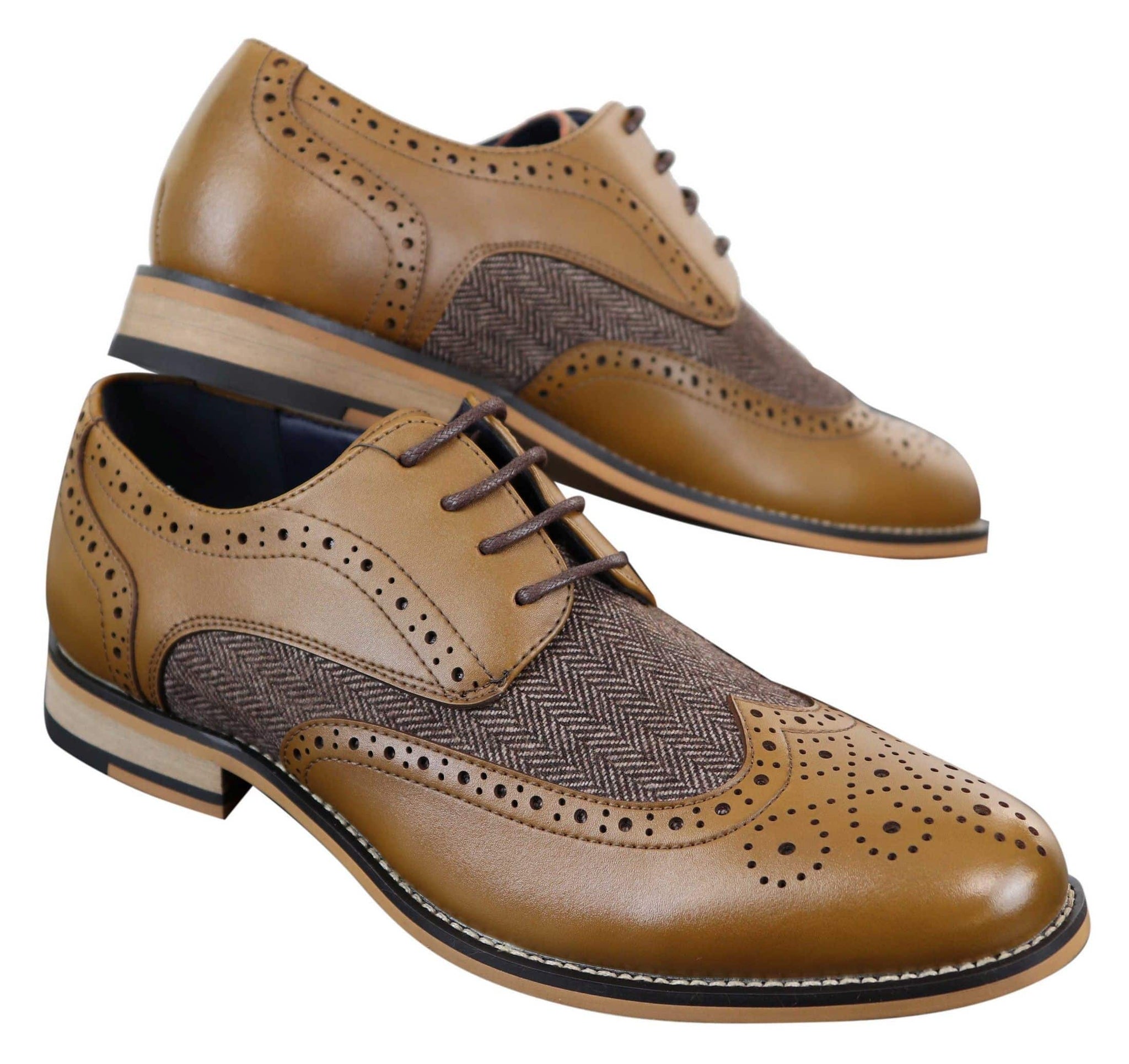 Cavani Horatio - Sapatos Oxford Masculinos em Tweed e Couro