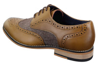 Cavani Horatio - Sapatos Oxford Masculinos em Tweed e Couro