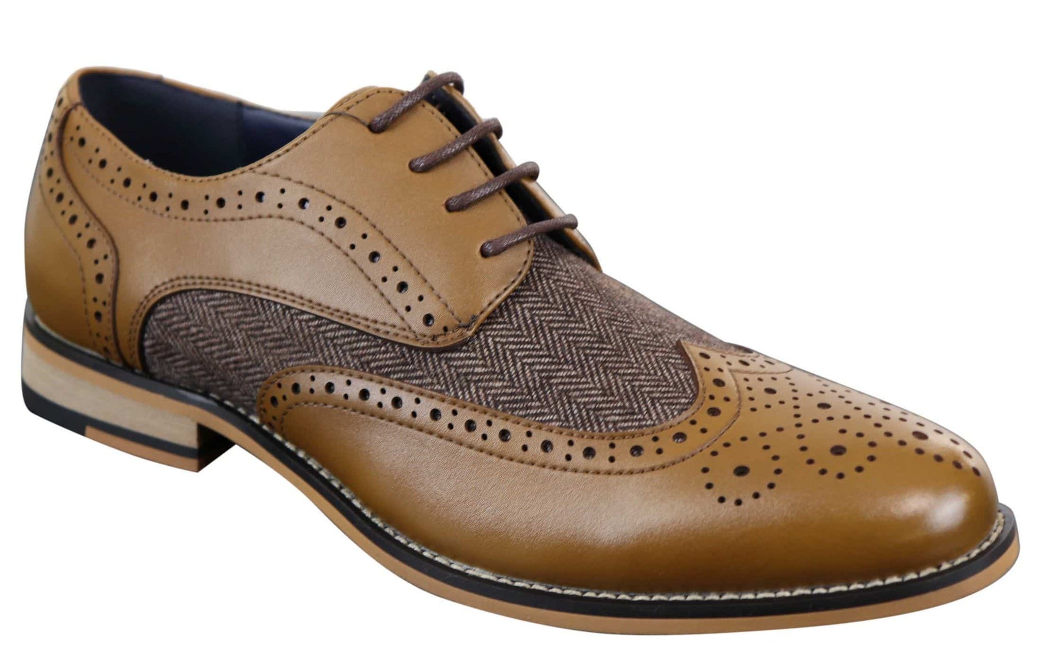 Cavani Horatio - Sapatos Oxford Masculinos em Tweed e Couro