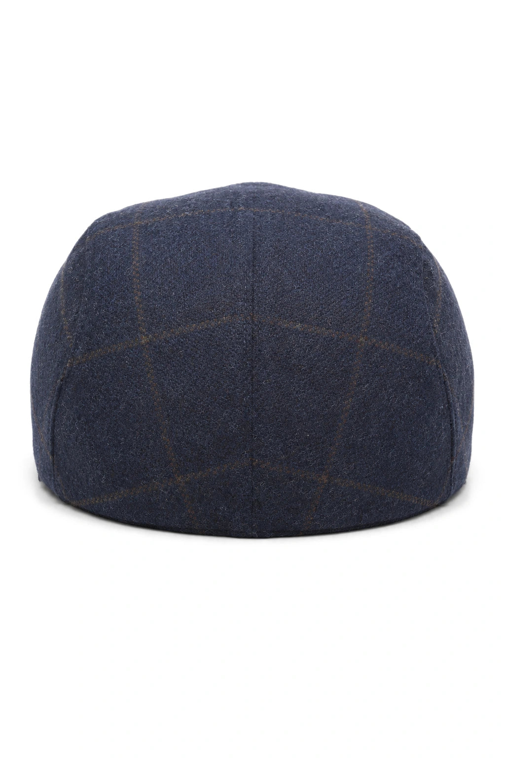 Boné Cavani Kempson Flat - Chapéu Vintage Masculino em Lã Tweed Xadrez - Verde Oliva/Azul Marinho