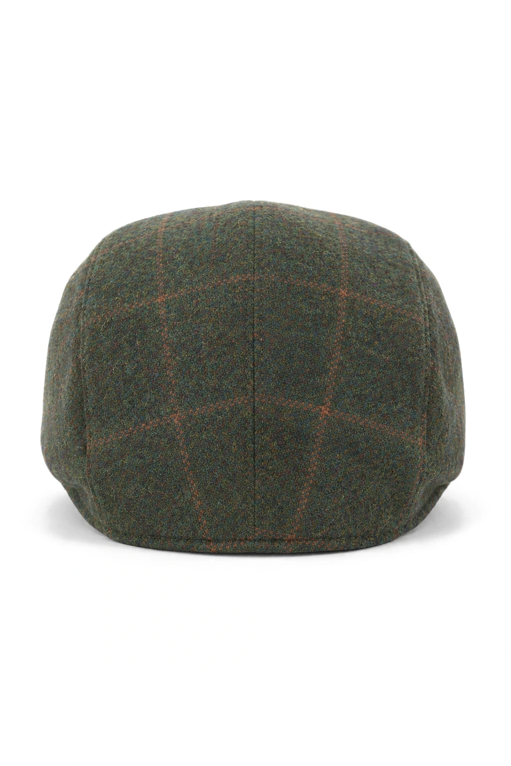 Boné Cavani Kempson Flat - Chapéu Vintage Masculino em Lã Tweed Xadrez - Verde Oliva/Azul Marinho