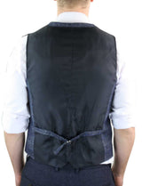Cavani Miles - Colete masculino xadrez azul em tweed