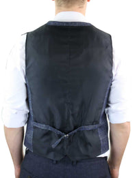 Cavani Miles - Colete masculino xadrez azul em tweed